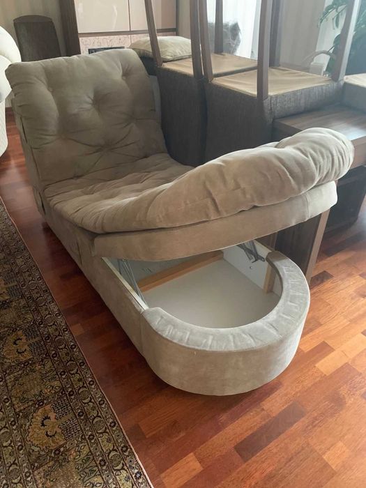 Дизайнерское кресло-кровать (шезлонг) с хранением!  Стиль и комфорт.