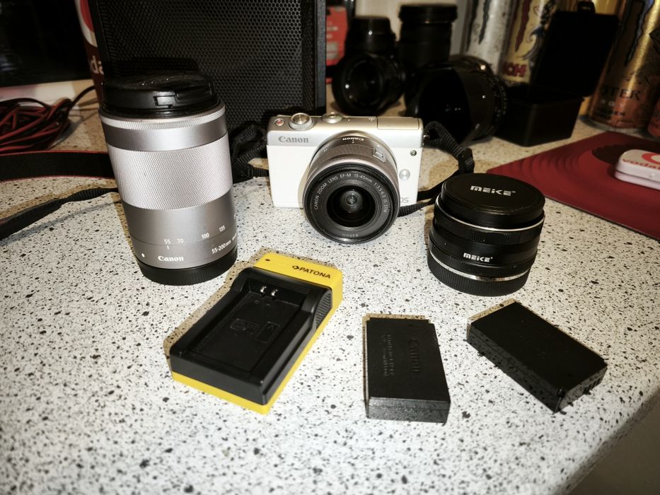 canon eos m100 + 3 obiective și accesorii