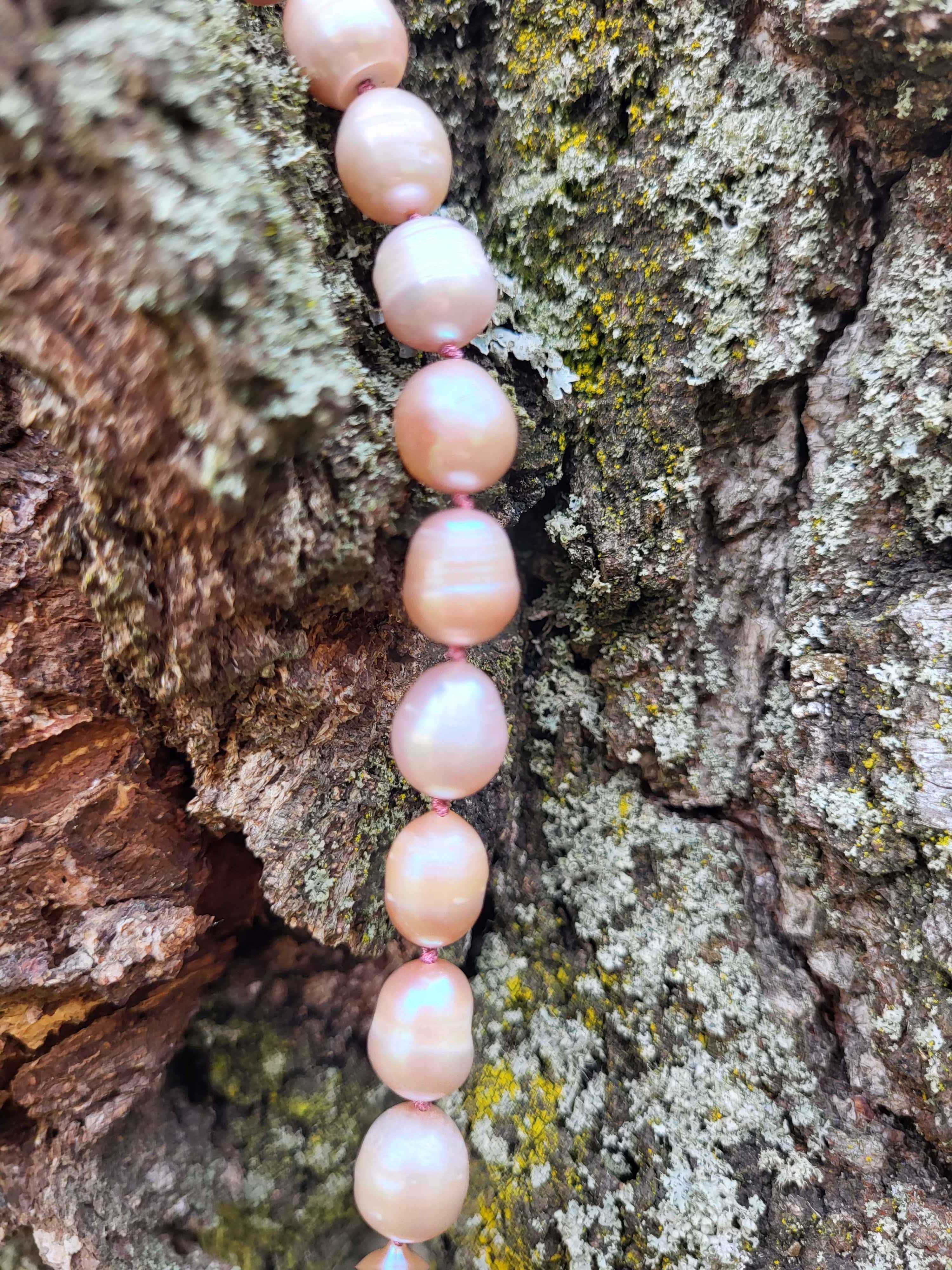 Colier din perle naturale roz