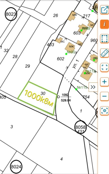 Парцел 1000квм Долни Богров