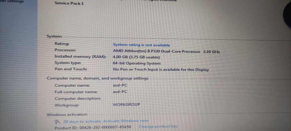 Placa de baza Medion Akoya P6512 cu procesor Amd P320 - Funcționala