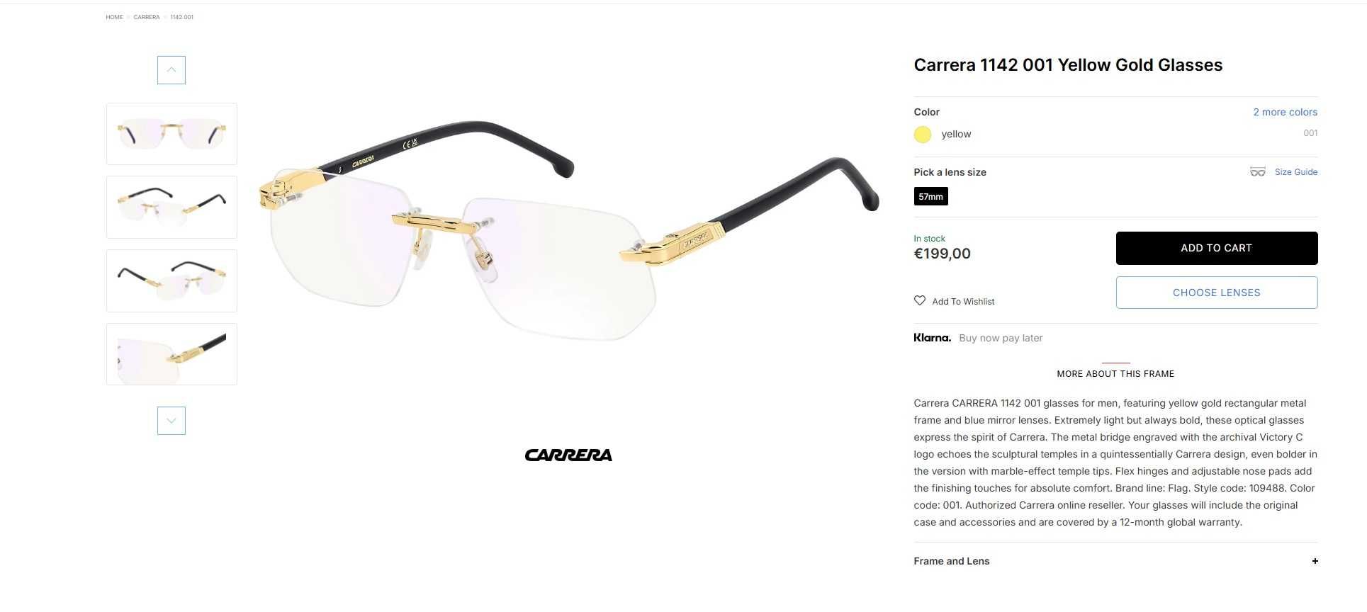 Rame de ochelari Carrera model 1142 001, noi, 60% reducere magazin!