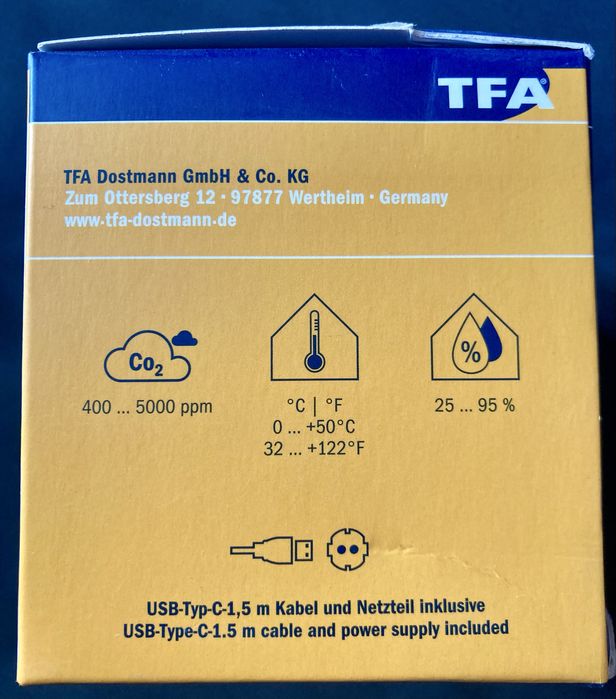TFA Dostmann Monitor CO2, umiditate si temperatura
