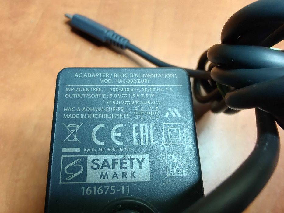 Incarcator original Nintendo Switch 15V 2,6A 39W HAC-002(EU) OEM USB C
