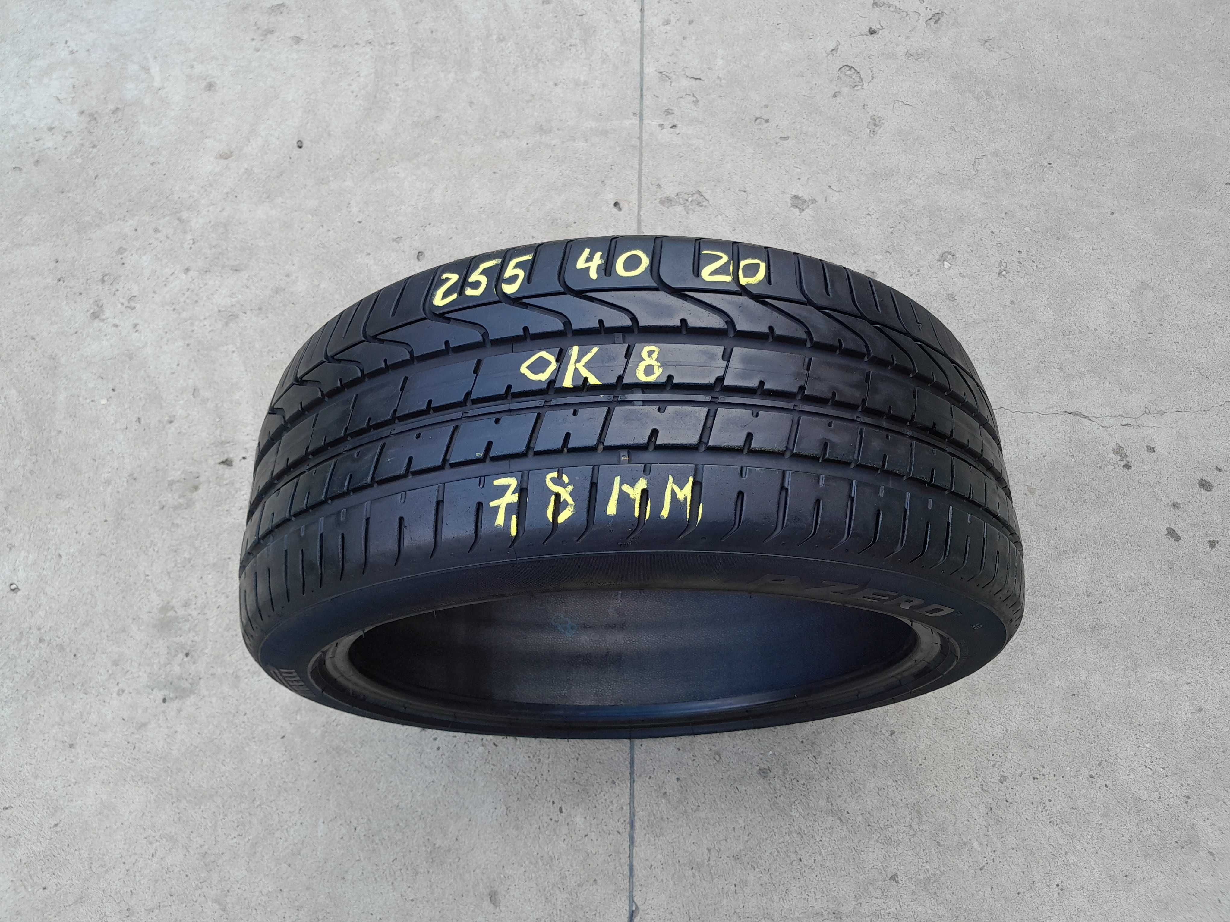 O anvelopa vara 255 40 20 pirelli p zero profil de 7,8 mm