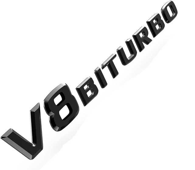 V8 BITURBO лого Mercedes V8 Битурбо черен гланц