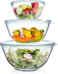 Set 3 boluri sticla WhiteRhino, 1L, 2.5L, 4.2L, cu capace