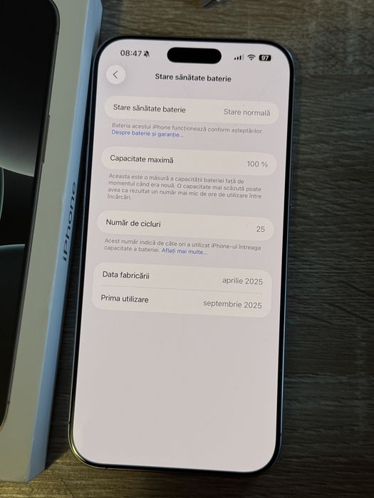 Schimb cu 17 pro iPHONE 16 PRO Max White Titanium 256Gb garantie apple