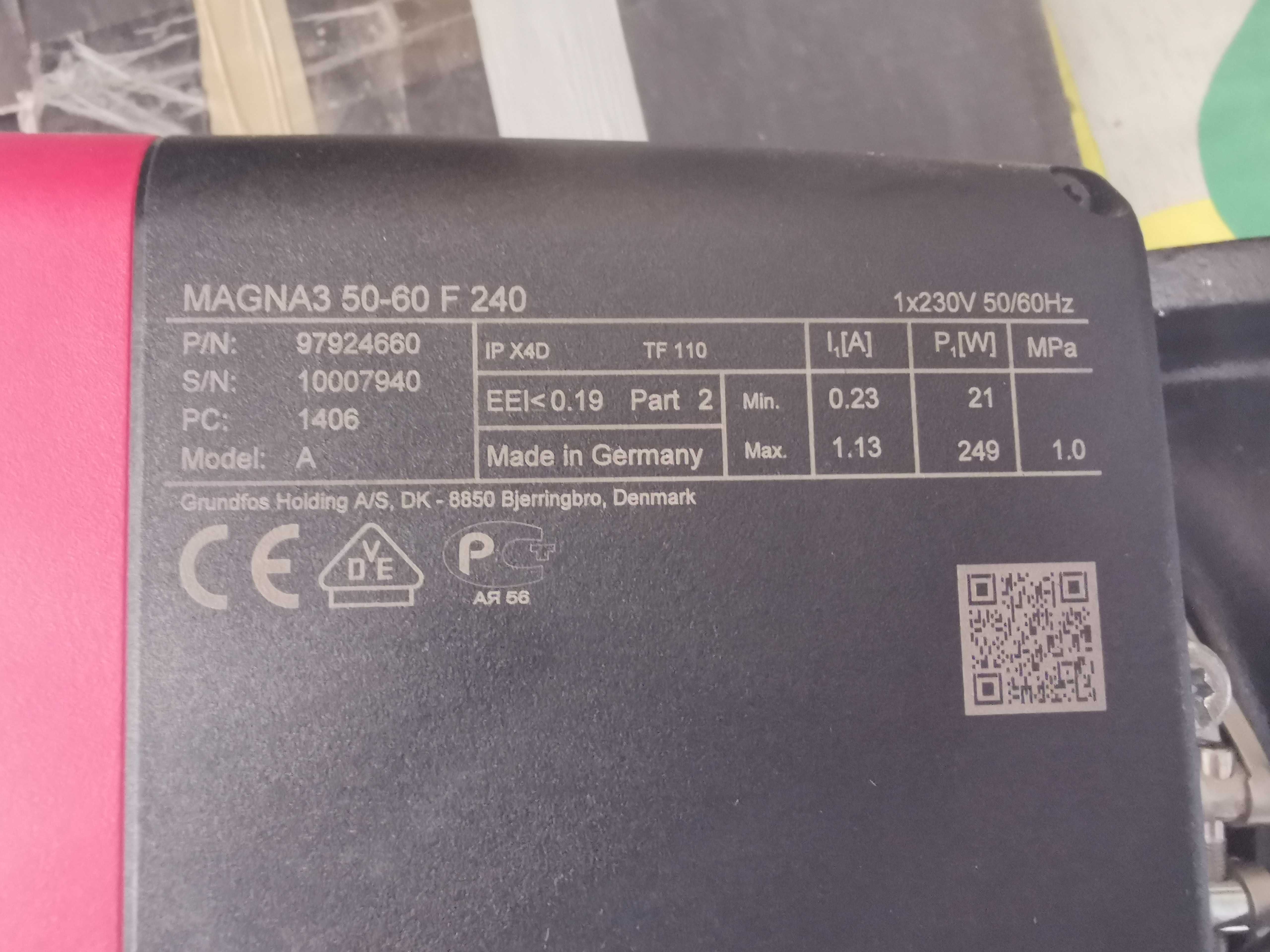 Pompa circulatie apa electronica Magna3 Grundfos Clasa A 50-60 F 240