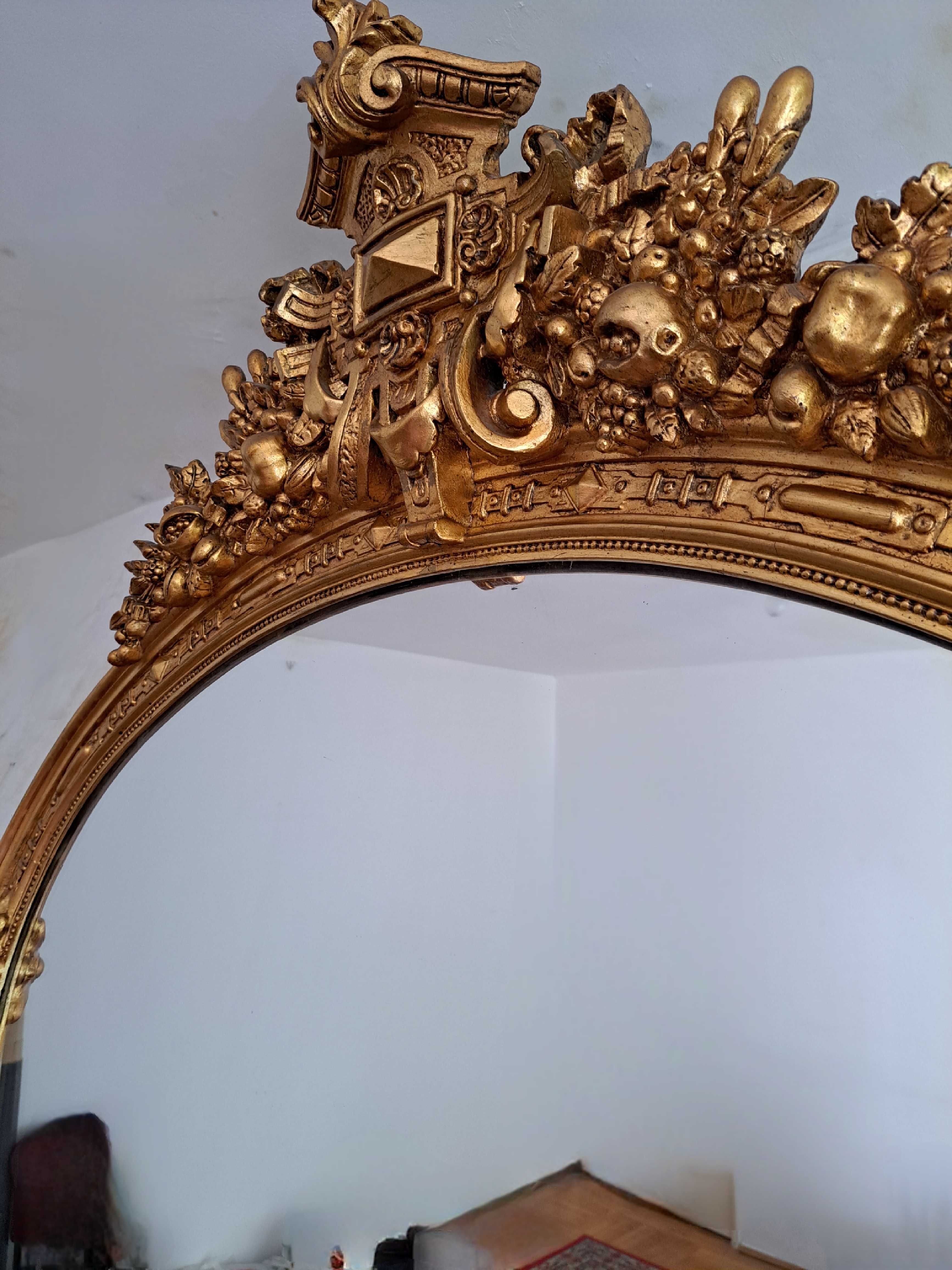 Oglinda cristal cu rama foita aur