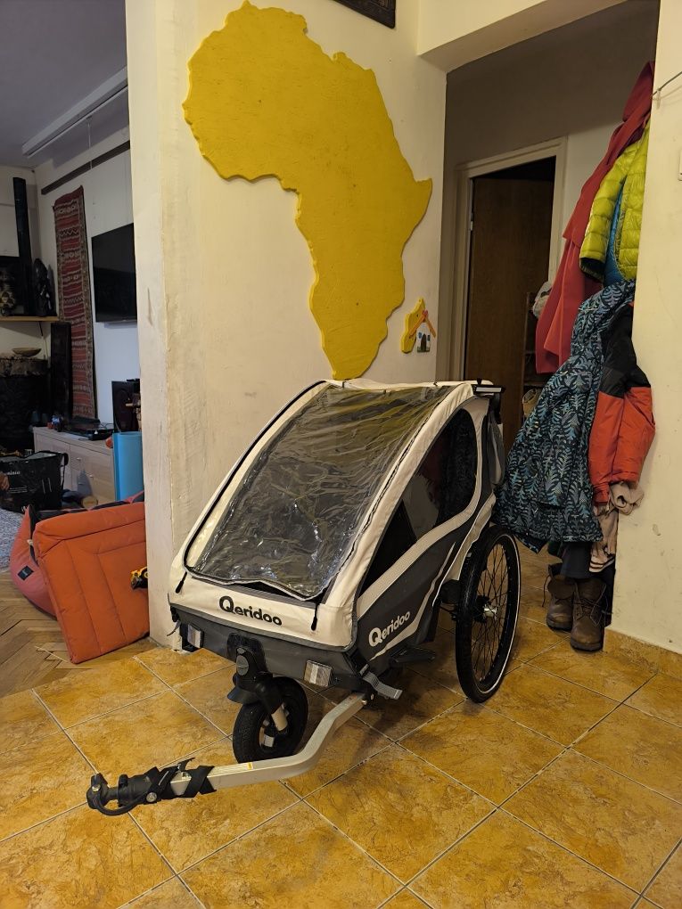Remorca de bicicleta / carucior pentru 1 copil - Qeridoo Kidgoo 1