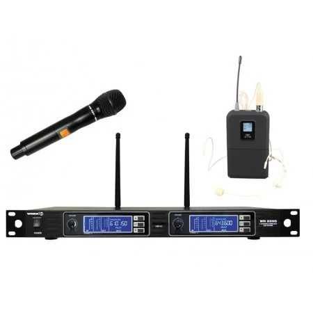 Set Microfon Wireless + Lavaliera Display LCD WVNGR WG-8833