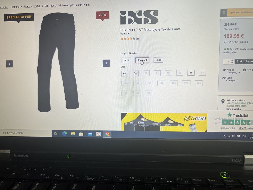 Pantaloni moto noi impermeabili IXS 60 3xl