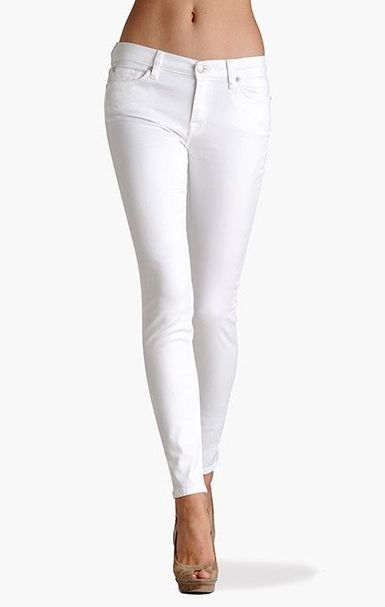 FORNARINA Pantaloni Jeans Alb Silver Glamour Strech Conici Oferta 1+1