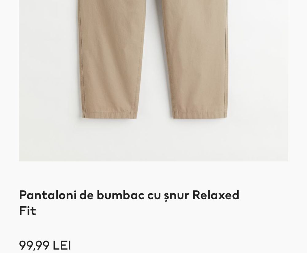 Pantaloni H&M Relaxed Fit Tapered