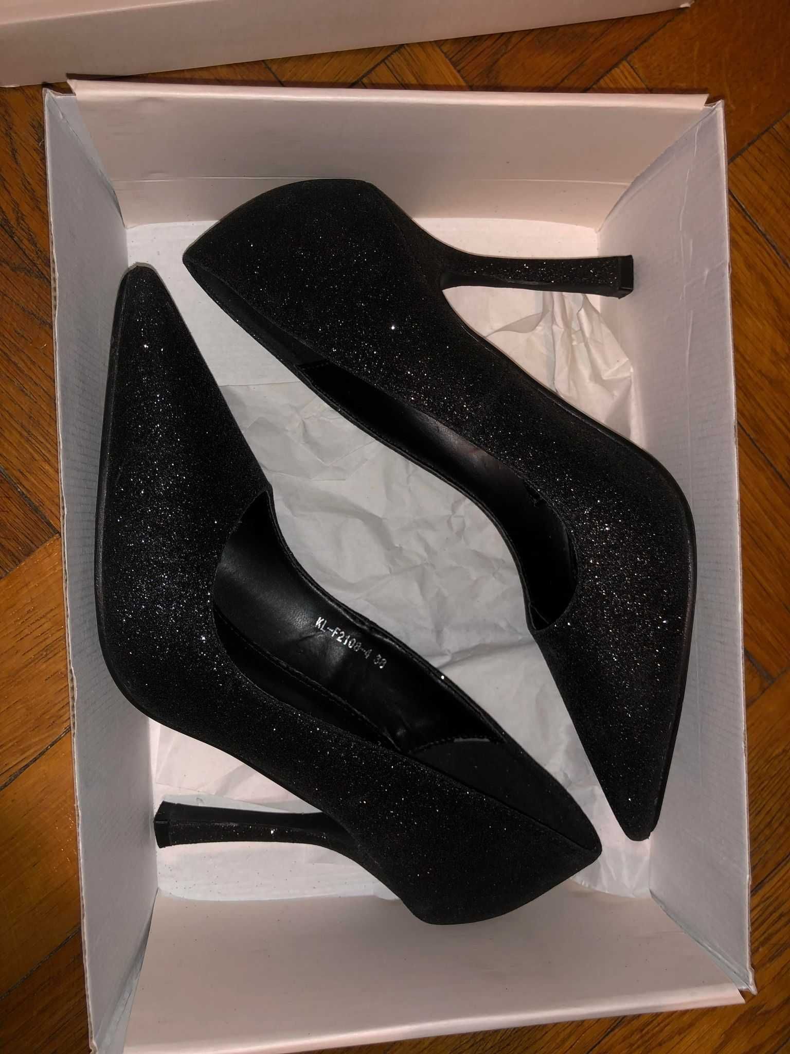 Pantofi stiletto negri, mărimea 38