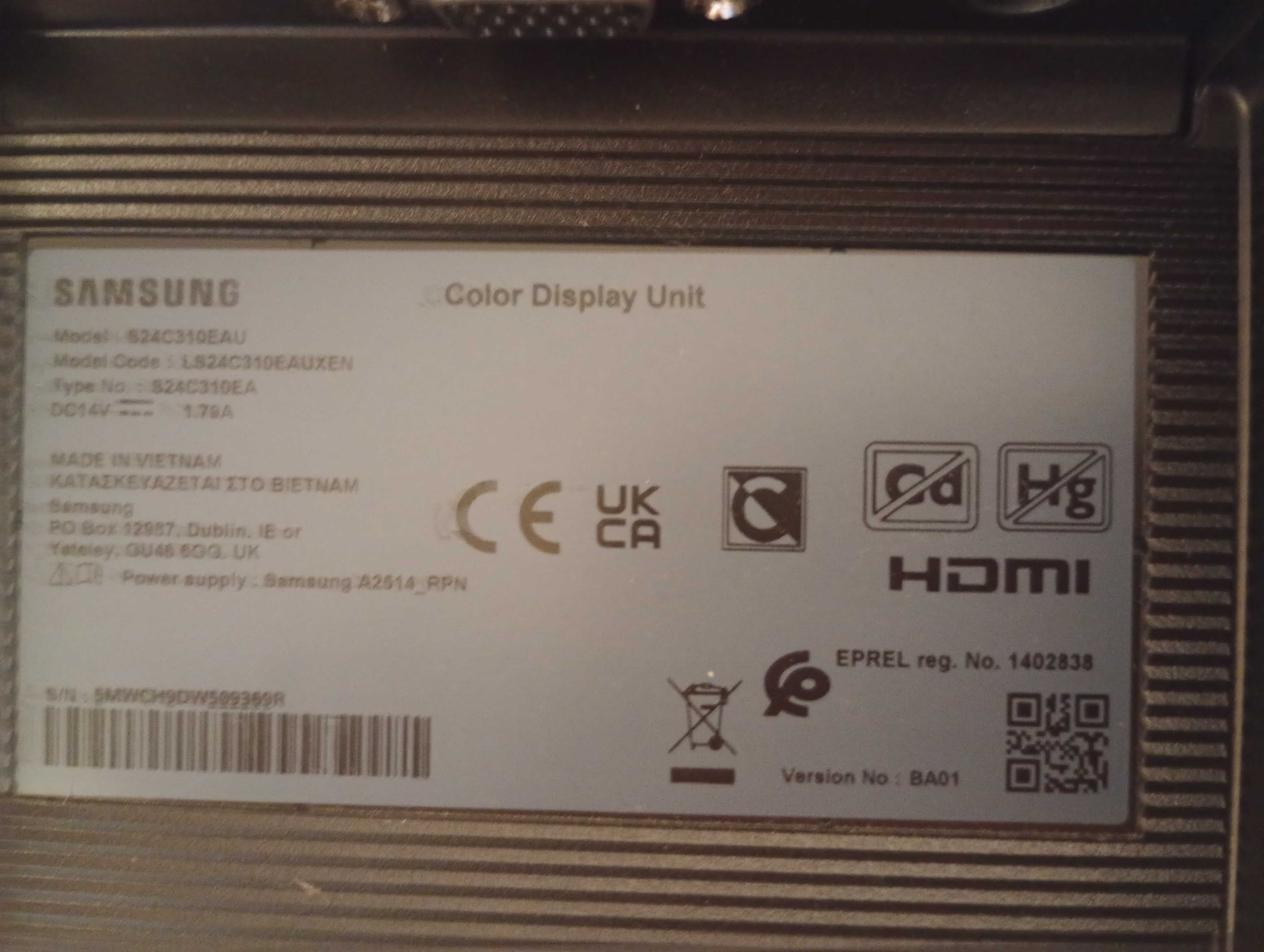 Чисто нов IPS монитор Samsung S24C310E – 24" Full HD, 75Hz, Ultra slim