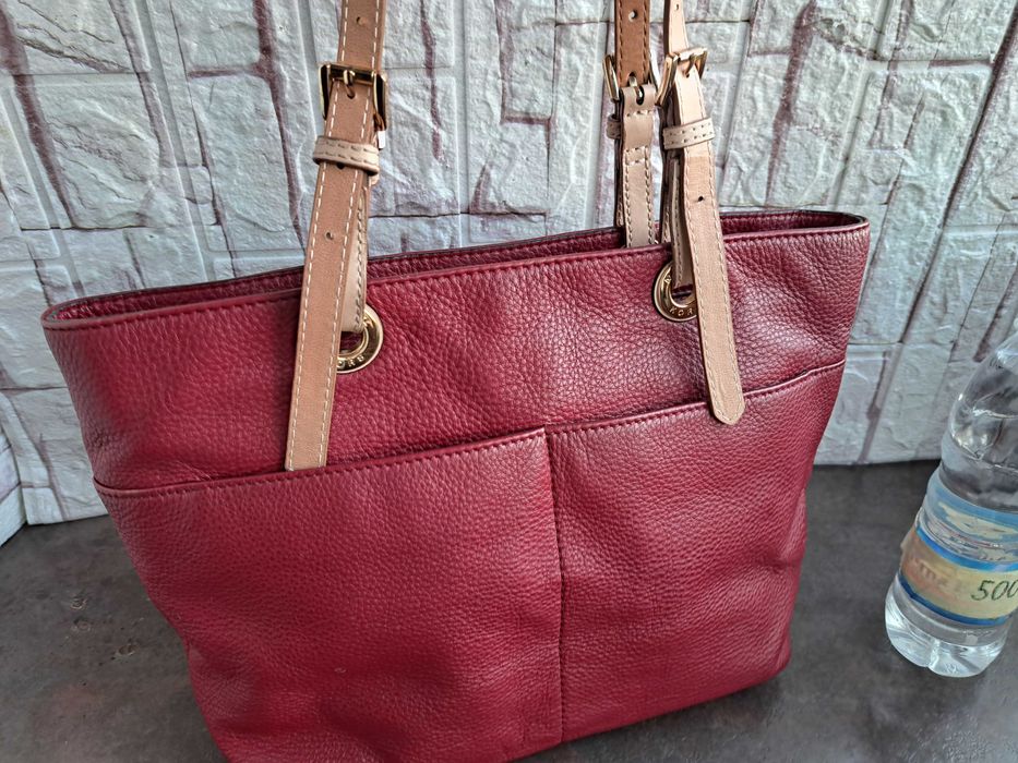 дамска чанта,Michael Kors,кожена торба-червена естествена кожа