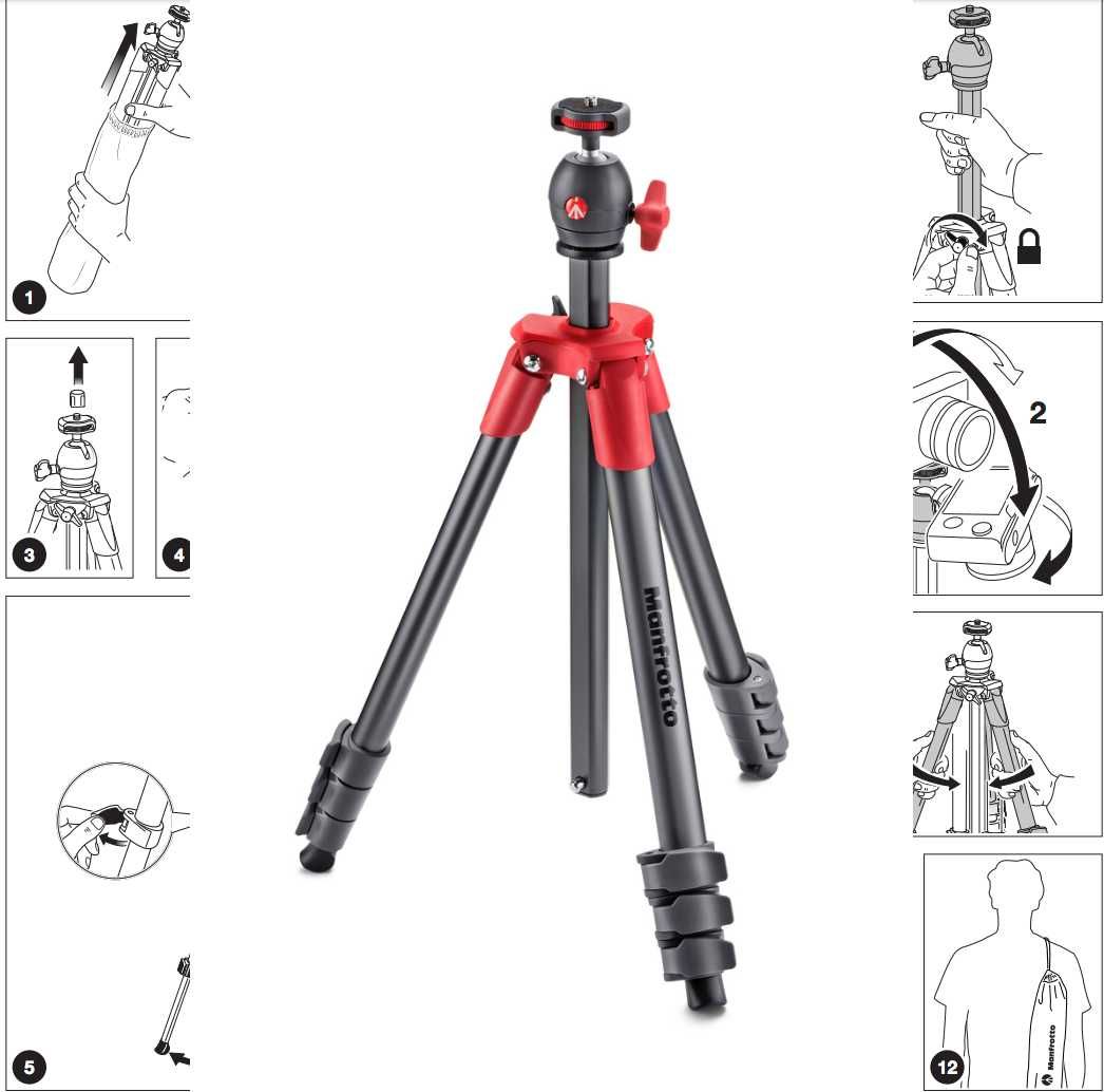 Штатив трипод Manfrotto MKCOMPACTLT-RD