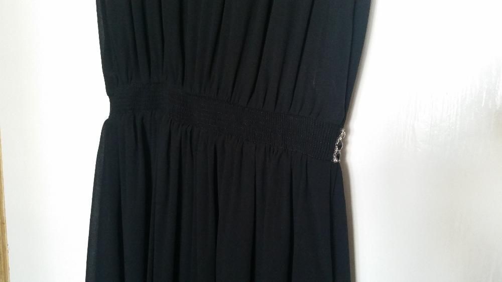 Черна дълга официална рокля