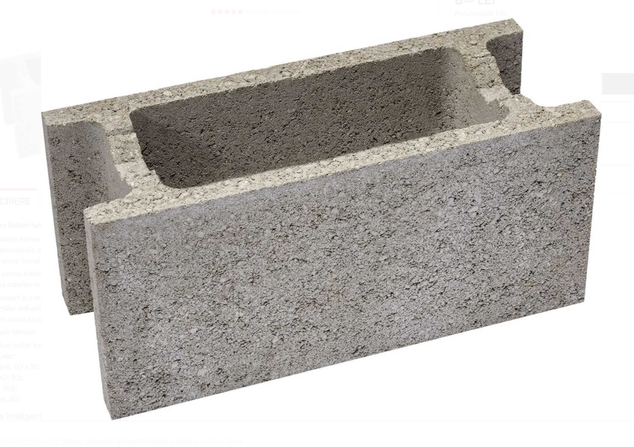 Boltari zidarie sau fundatie din beton TRANSPORT disponibil
