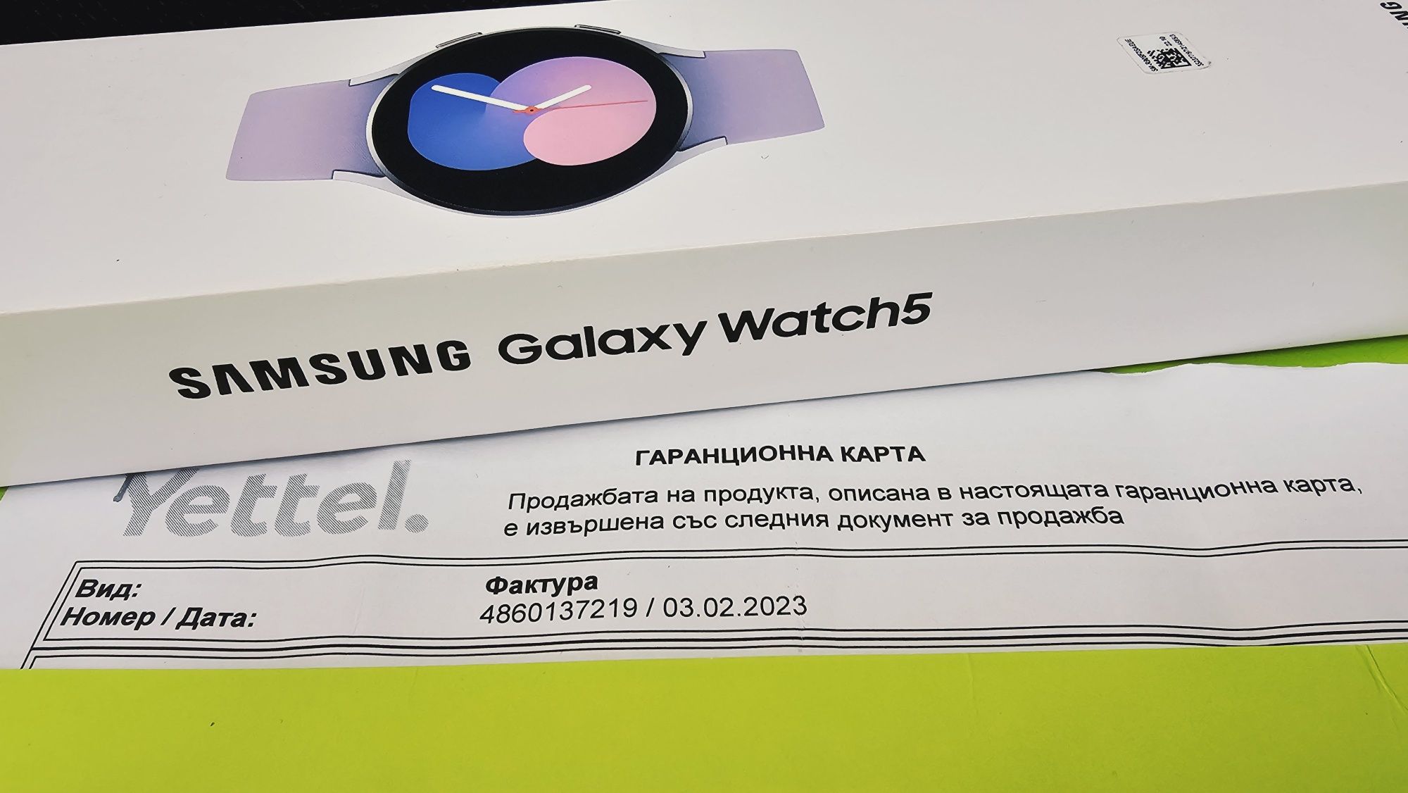 40mm Samsung Watch 5 LTE Гаранция Yettel 2025г Silver Lavender / Лилав