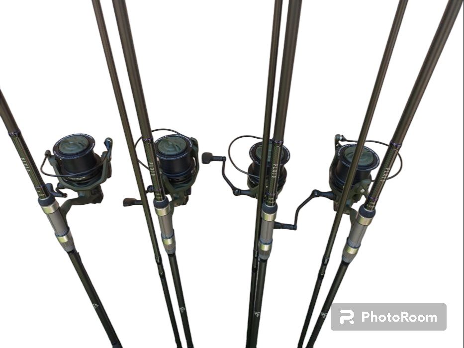 SET 4 Lansete FL FLX10 Carp 3.90 3.75Lbs + 4 Mulinete Pro FL FLX 14000