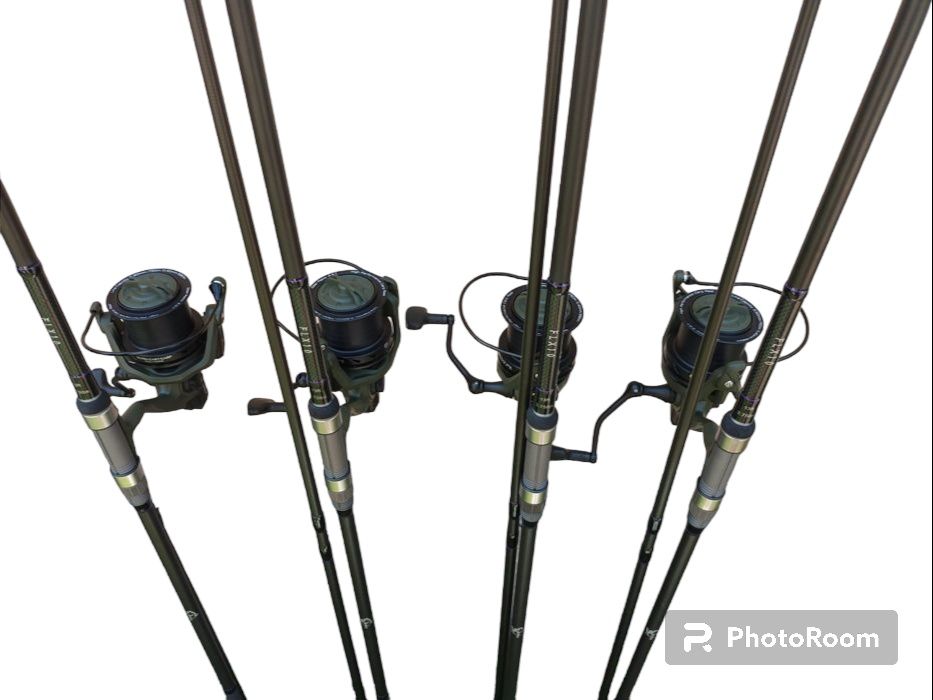 Set 4 Lansete FL FLX10 Carp 3.90 3.75Lbs + 4 Mulinete Pro FL FLX 14000