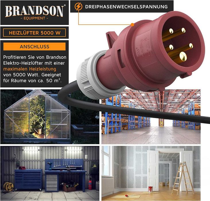 Вентилаторен нагревател Brandson - Fan Heater 5000 Watt