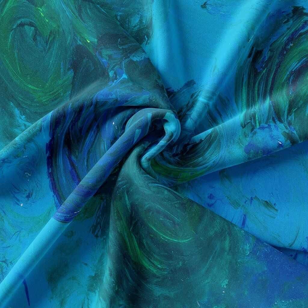 Дамски артистичен шал "рози в синьо"