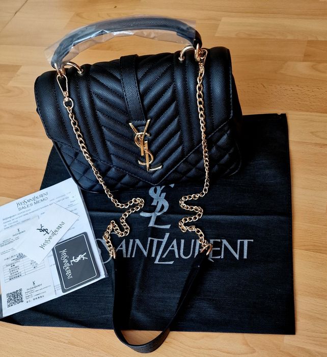 Geanta damă super model (Ysl),logo metalic auriu, saculet, etichetă