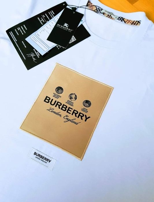 Tricouri bumbac alb imaculat (Burbbery (,super calitate import Italia