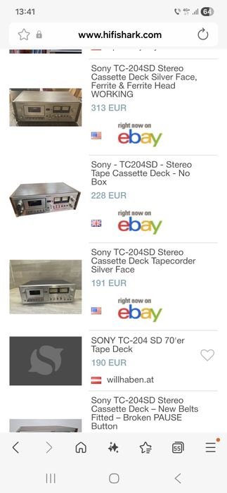 Sony TC 204SD deck casetofon vintage superb