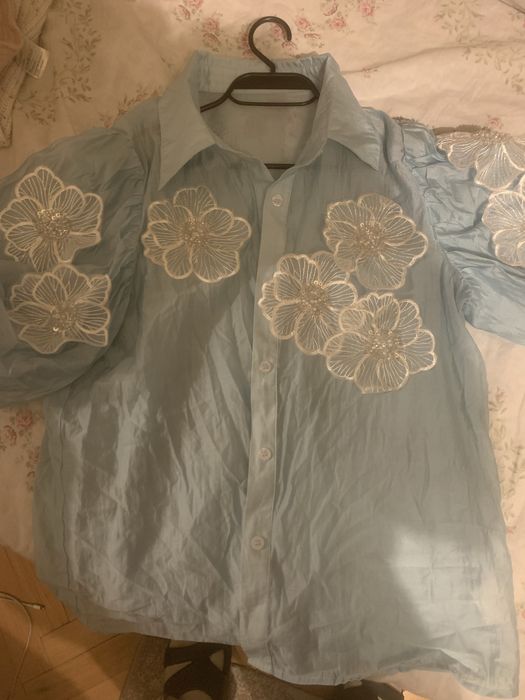 Дамска риза с къс ръкав L