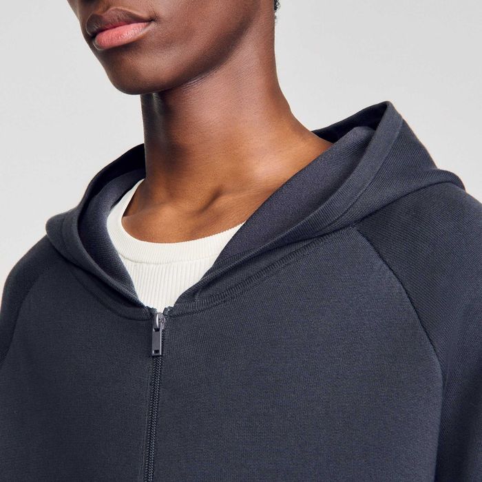 Sandro, Cardigan din tricot Milano cu glugă, Gri, M