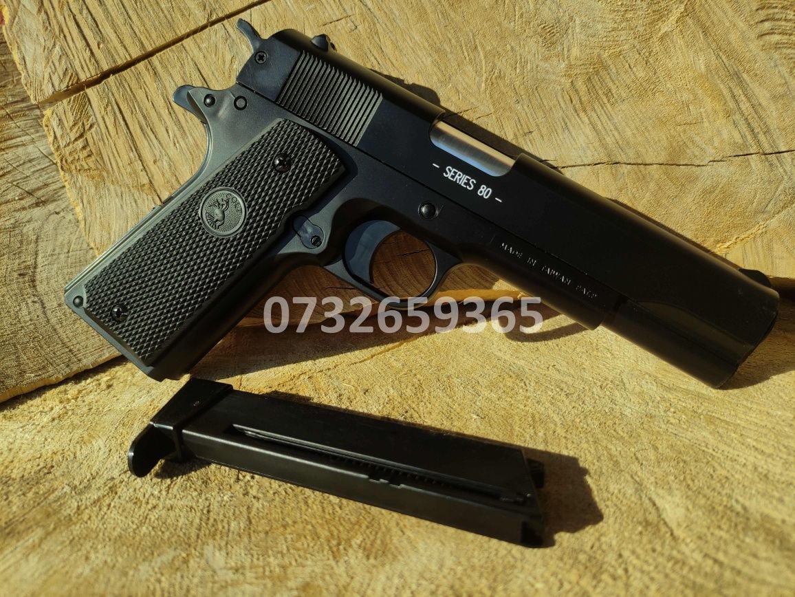 Colt 1911 ORIGINAL  metal slide pistol airsoft spring +1000bile cadou