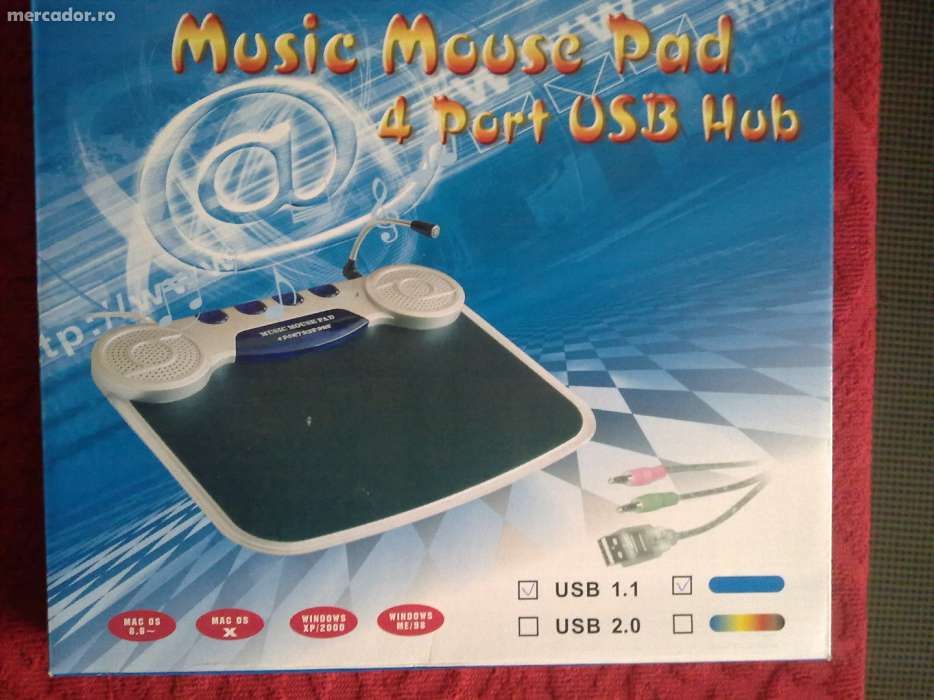 Pad MOUSE universal (4porturi USB, microfon,boxe (se aud destul de bin
