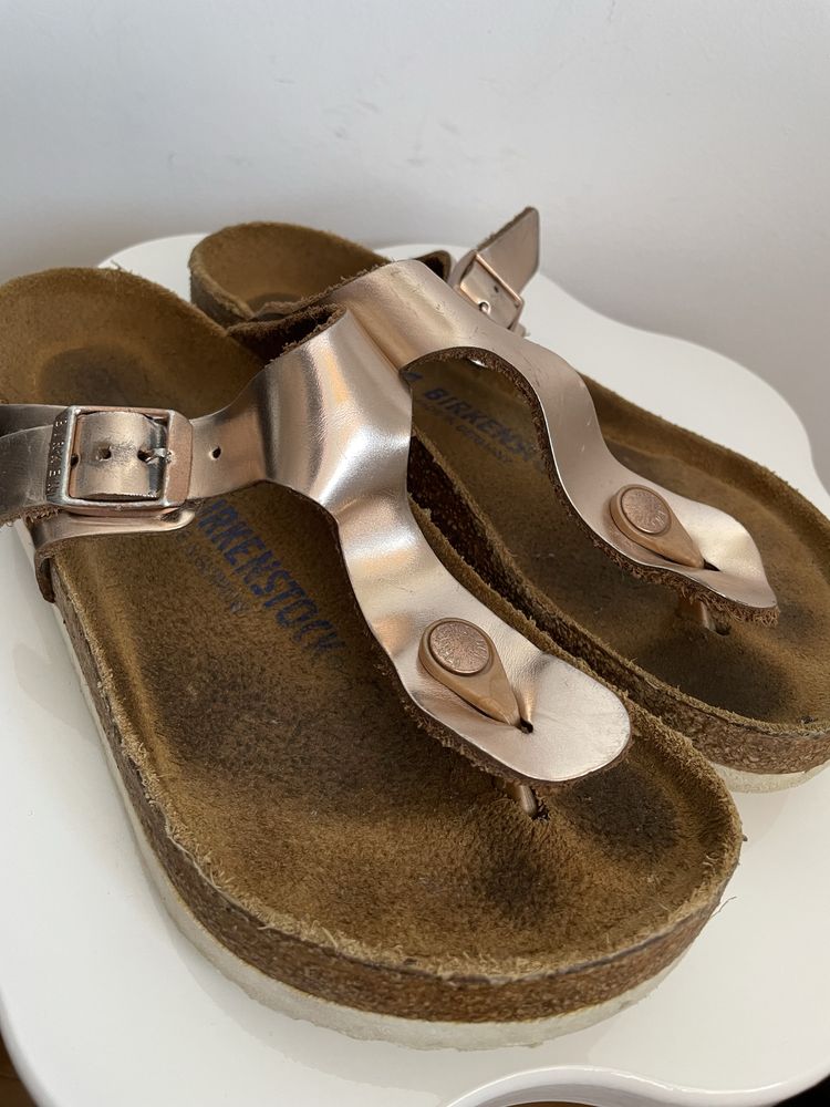 Birkenstock Gizeh piele rose gold 35 wide