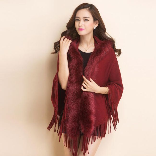 Poncho din Casmir bleumarin, Marime universala