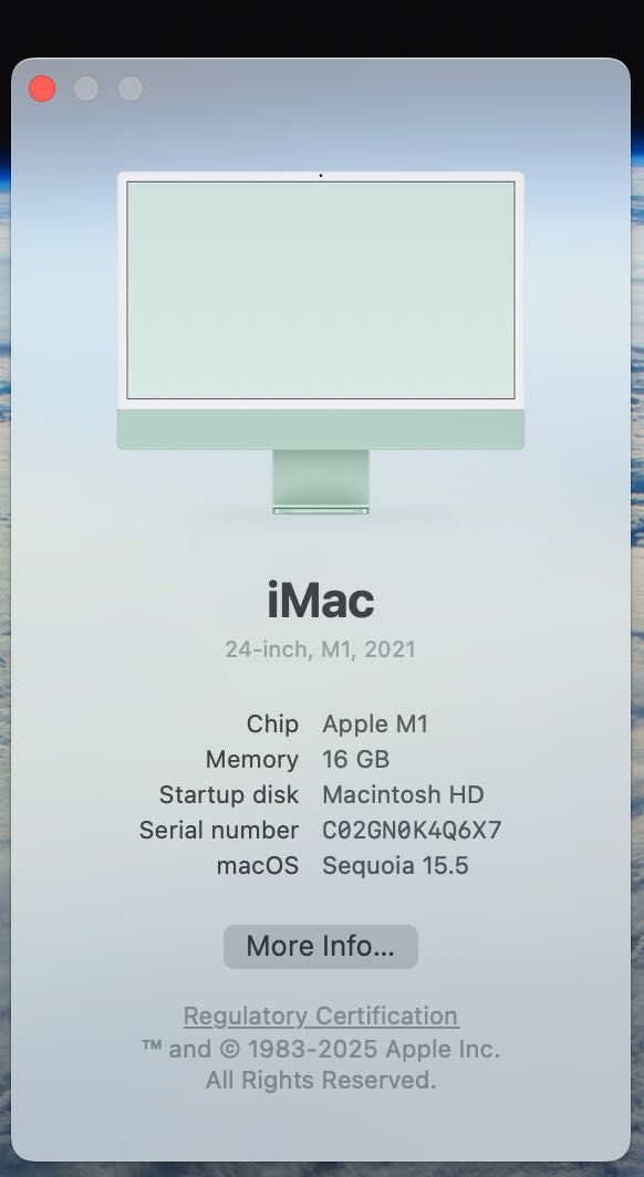 Sistem Desktop PC iMac 24" (2021) cu procesor Apple M1, 24"