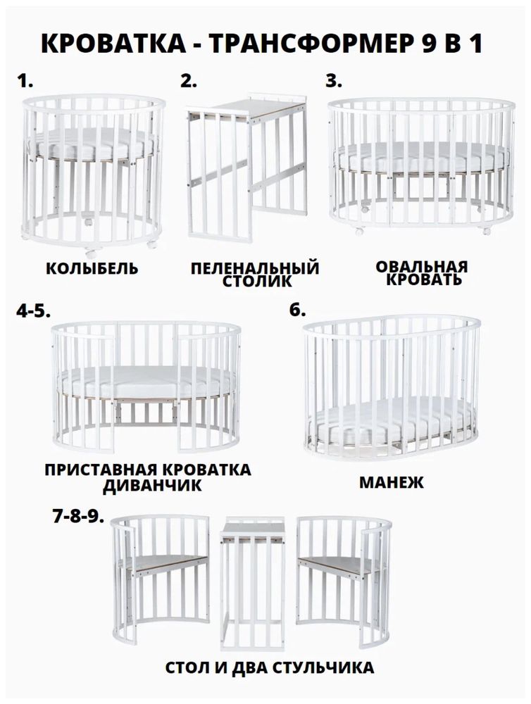 Детская кровать-трансформер 9 в 1