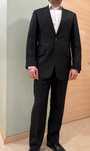 Costum elegant - negru, lana plus matase. impecabil