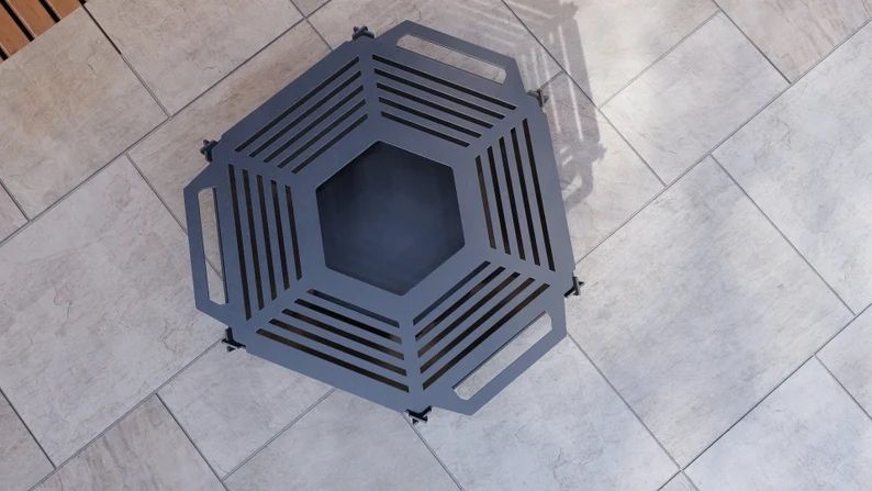 Focar Exterior cu Gratar Detasabil, Otel 3mm, 70cm