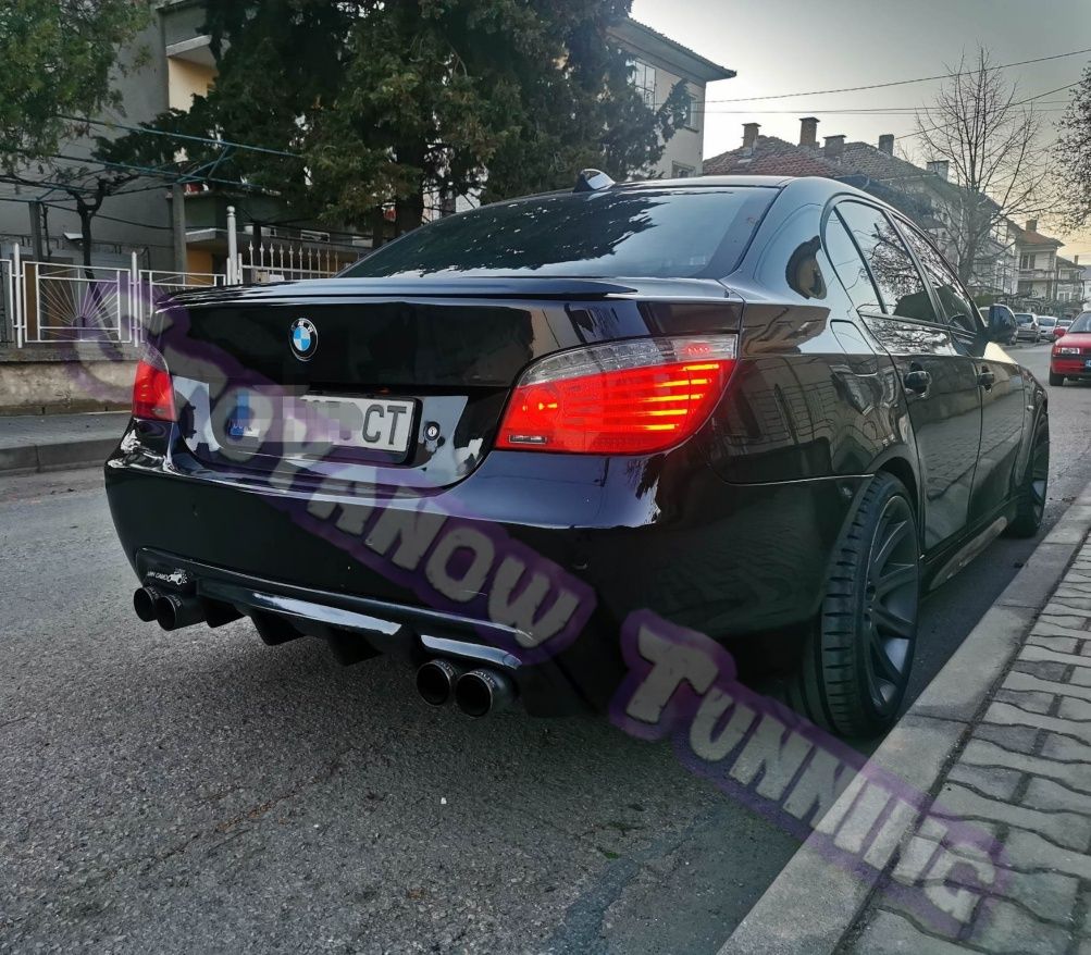 Бмв Е60 Е61 Оребрен Дифузьор / Добавка за задна броня / BMW E60 E61