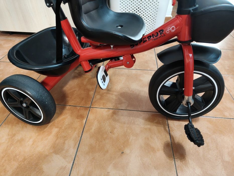 Tricicletă cu mâner de împins , 2-6 ani roșu
