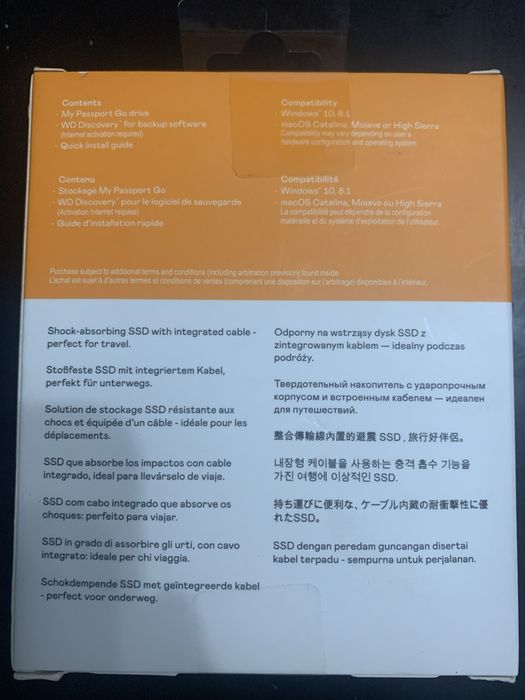 SIGILAT SSD extern WD My Passport GO 1TB USB 3.0 AntiSoc Vitez 400MB/s