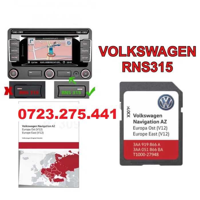 GPS SD CARD navigatie VW RNS 315 510 Golf Passat Skoda  Romania 2021