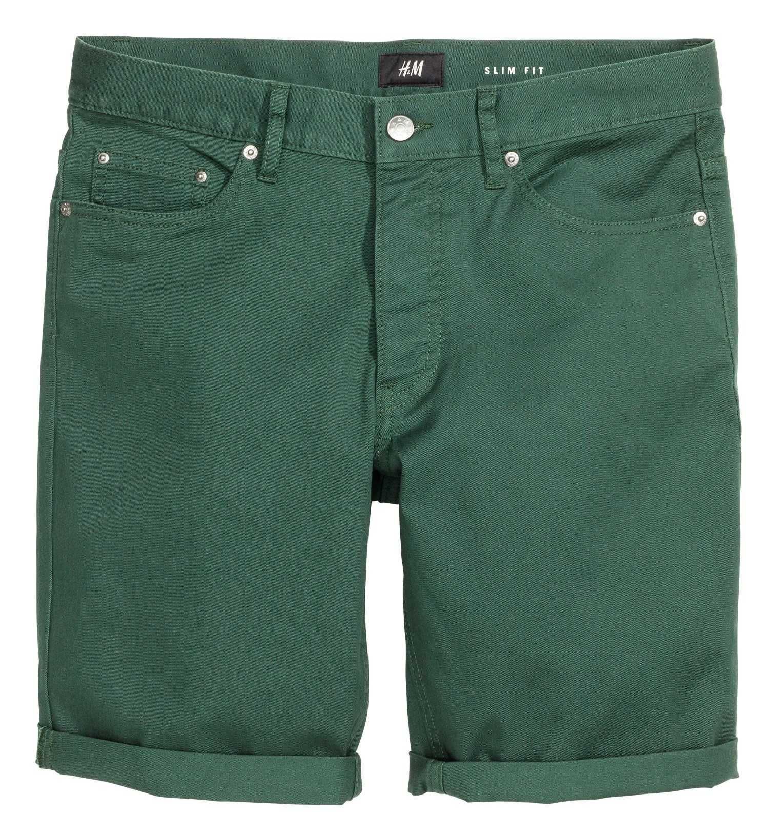 6 pant. sc. H&M din bumbac slim fit mar. 31 (US)/S-M/46, noi, eticheta