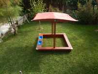 Lada de nisip cu acoperis Kid Land, L 121 x l 126 x H 118 cm