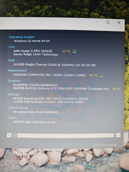 PC Gaming Ryzen5 Pro, 16gb, 500gb, Gtx 1060